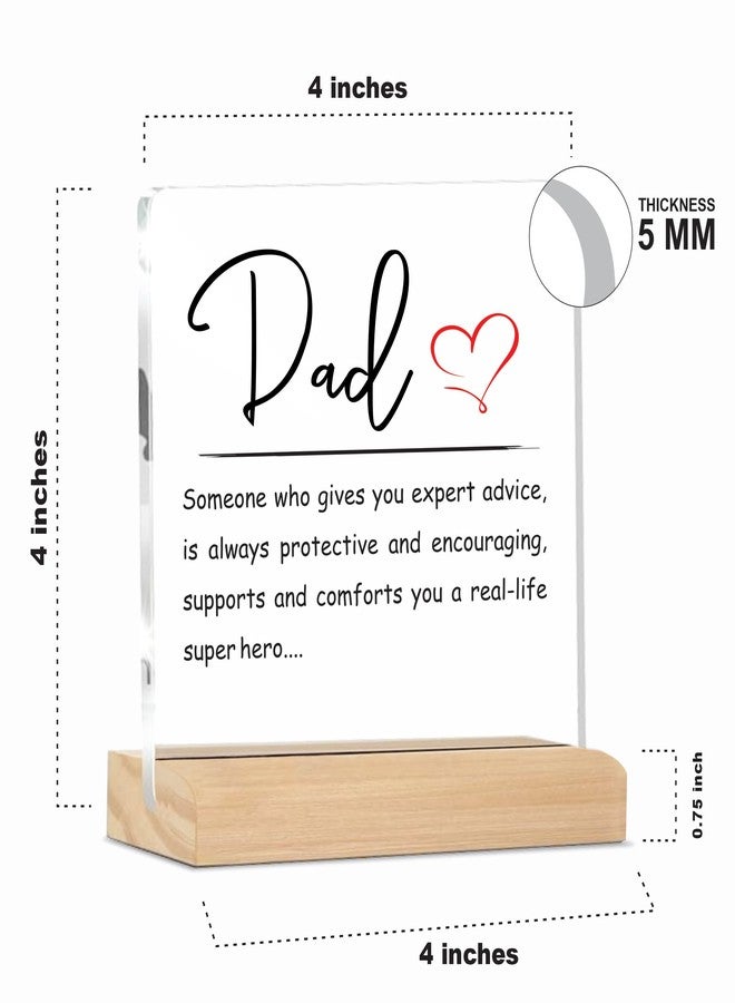 Giftplease Sign Dad a Real Life Super Hero Plaque with Wood Stand Home Office Desk Decor | (4 X 4 Inches) MP_32 - Image 5